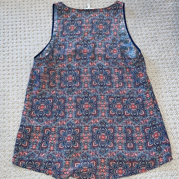 Joie Silk Colorful Mandala Scoop Neck Silk Tank Top - Picture 5 of 7